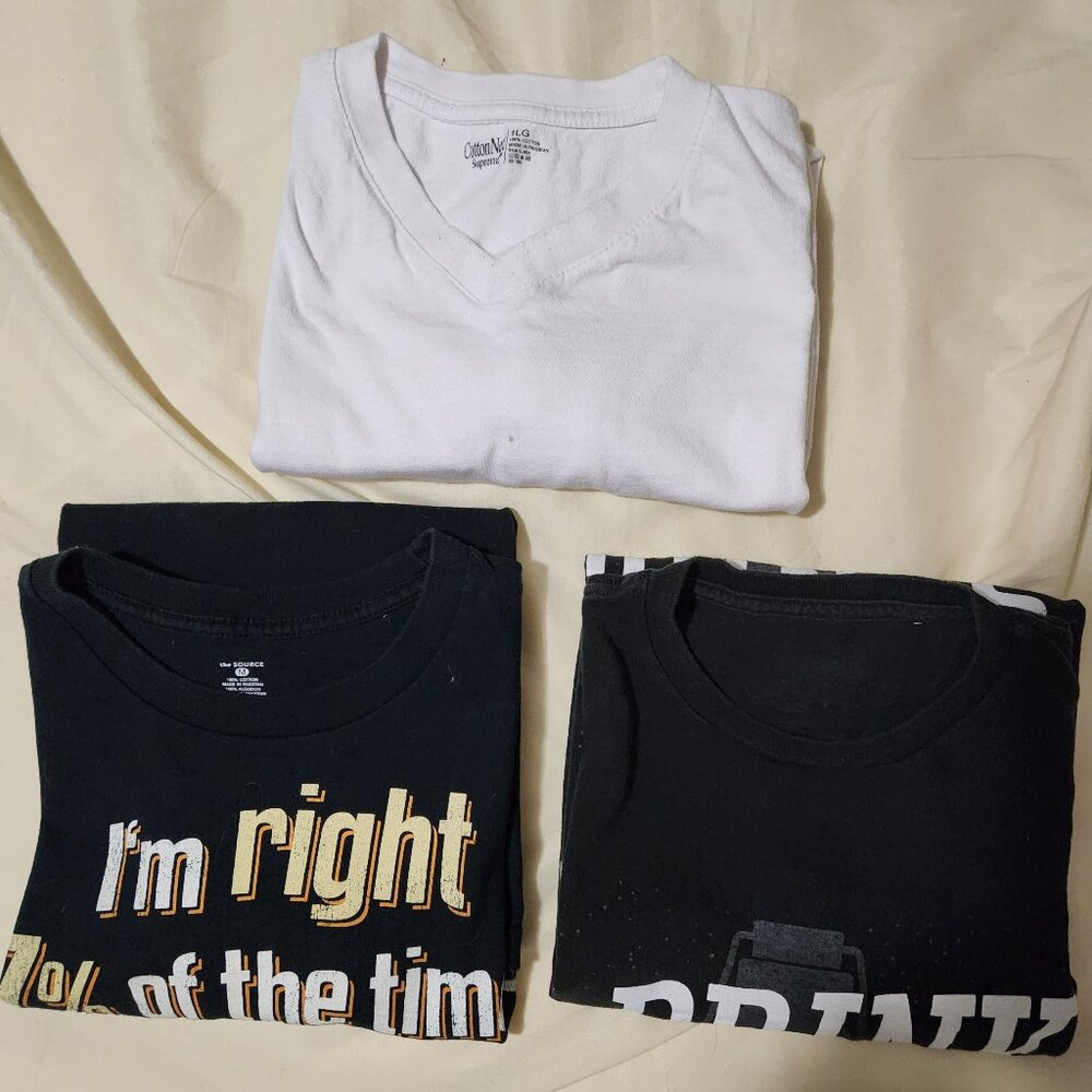 3 PCS Funny Comical T Shirts Men's Medium 100% Cotton 3 SHIRTS for $15!